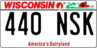 WI license plate 440NSK