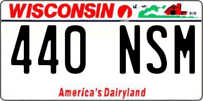 WI license plate 440NSM