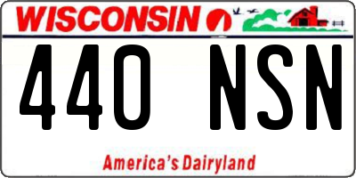 WI license plate 440NSN