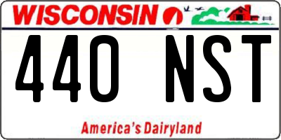 WI license plate 440NST