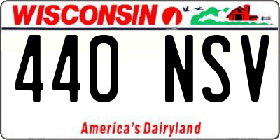 WI license plate 440NSV