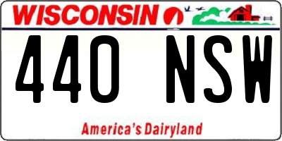 WI license plate 440NSW