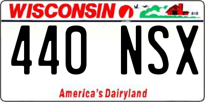 WI license plate 440NSX