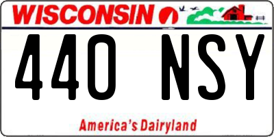 WI license plate 440NSY