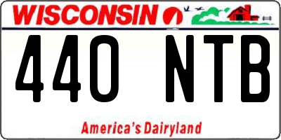 WI license plate 440NTB