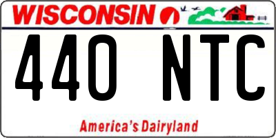 WI license plate 440NTC