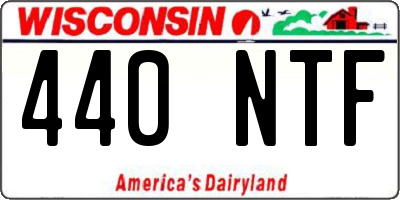 WI license plate 440NTF
