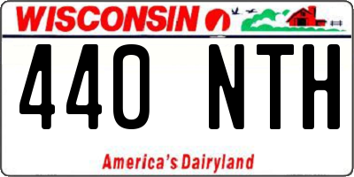 WI license plate 440NTH