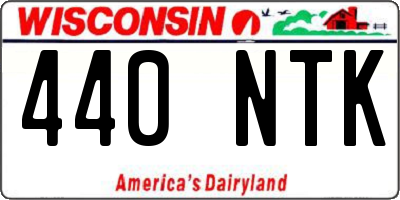 WI license plate 440NTK