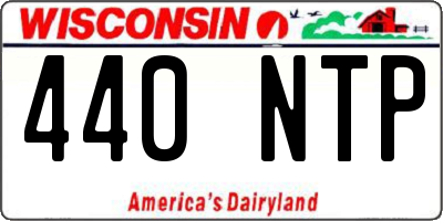 WI license plate 440NTP