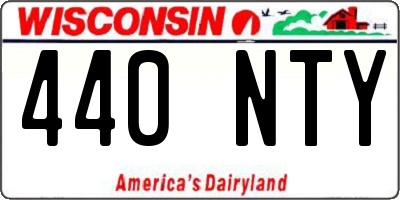 WI license plate 440NTY