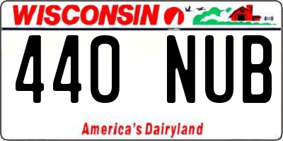 WI license plate 440NUB