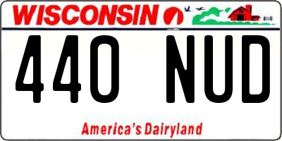 WI license plate 440NUD