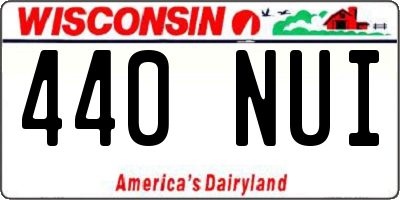 WI license plate 440NUI