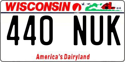WI license plate 440NUK