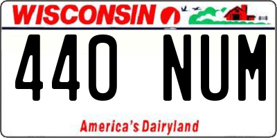 WI license plate 440NUM
