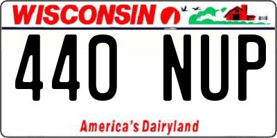 WI license plate 440NUP