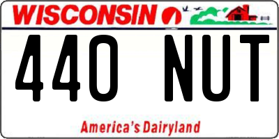 WI license plate 440NUT