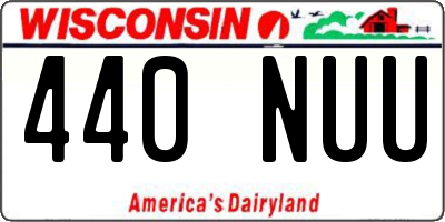 WI license plate 440NUU