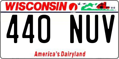 WI license plate 440NUV