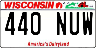 WI license plate 440NUW