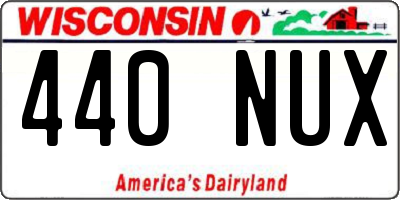 WI license plate 440NUX