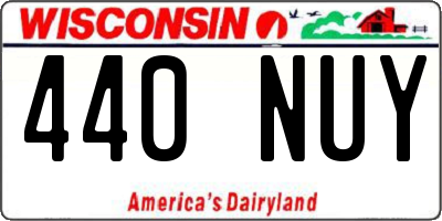WI license plate 440NUY