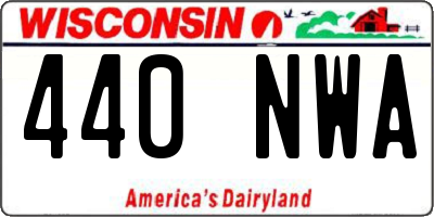 WI license plate 440NWA
