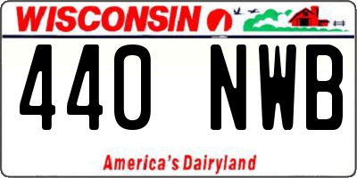 WI license plate 440NWB