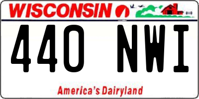 WI license plate 440NWI
