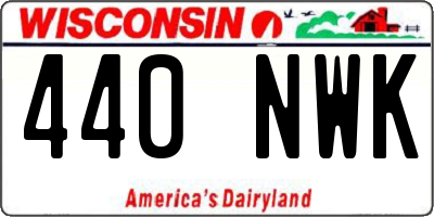 WI license plate 440NWK