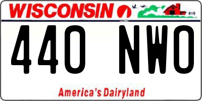WI license plate 440NWO