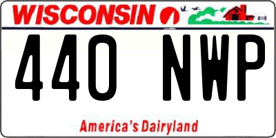 WI license plate 440NWP