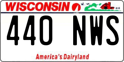 WI license plate 440NWS