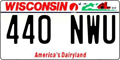 WI license plate 440NWU
