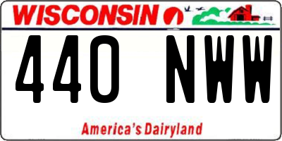 WI license plate 440NWW