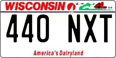 WI license plate 440NXT
