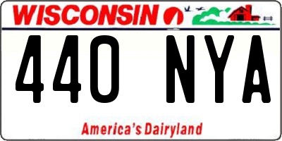 WI license plate 440NYA