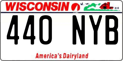 WI license plate 440NYB