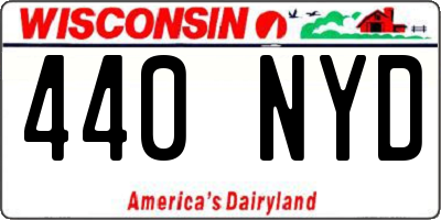 WI license plate 440NYD