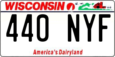 WI license plate 440NYF
