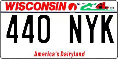 WI license plate 440NYK