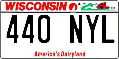 WI license plate 440NYL