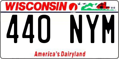 WI license plate 440NYM