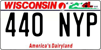 WI license plate 440NYP