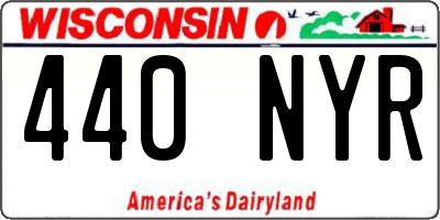 WI license plate 440NYR