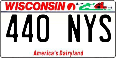 WI license plate 440NYS