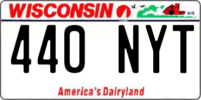 WI license plate 440NYT