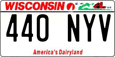 WI license plate 440NYV