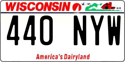 WI license plate 440NYW